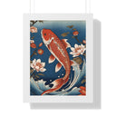 Koi Ascend - Framed Vertical Poster