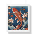 Koi Ascend - Framed Vertical Poster