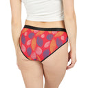 Vibrant Leaf Print Red - Women's Underwear
