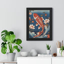 Koi Ascend - Framed Vertical Poster