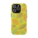 Vibrant Leaf Print Yellow - Tough Case