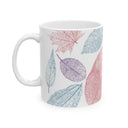 Vibrant Leaf Print Pastel Blend- Ceramic Mug (11oz)