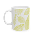 Vibrant Leaf Print Green - Ceramic Mug (11oz)
