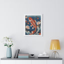 Koi Ascend - Framed Vertical Poster