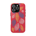 Vibrant Leaf Print Red - Tough Case