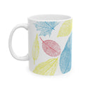 Vibrant Leaf Print Joyful Hues - Ceramic Mug (11oz)
