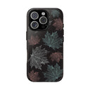 Vibrant Leaf Print Black - Tough Case